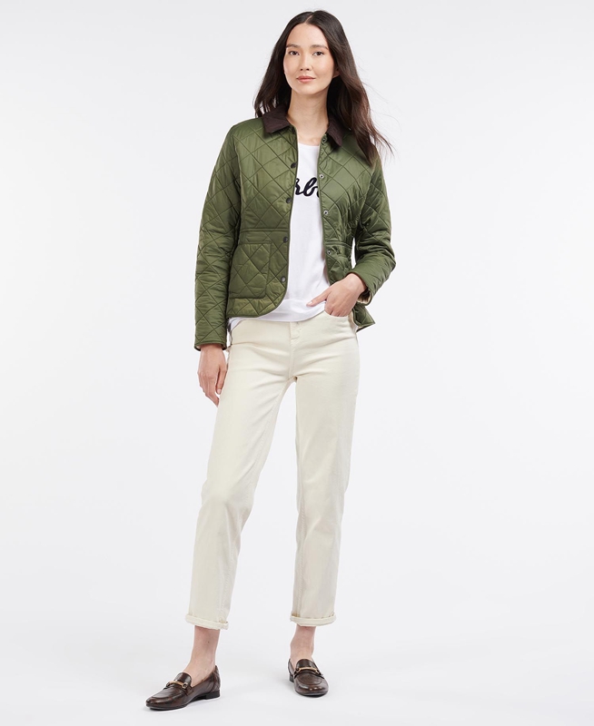 Barbour Steppjacke Deveron Polarquilt Women's Quilted Jackets Green | 721584-XNA