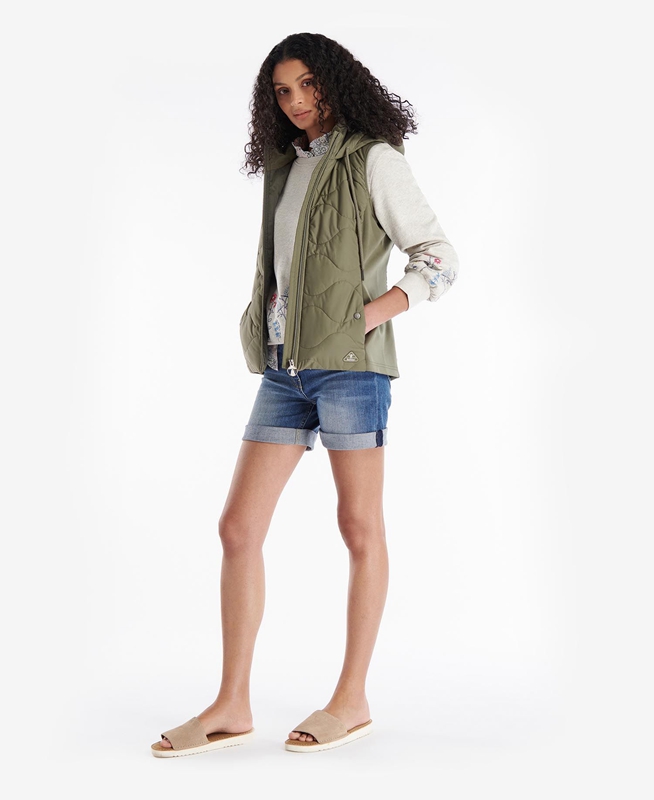 Barbour Thrift Quilted Women's Sweatshirts Olive | 759018-JPF
