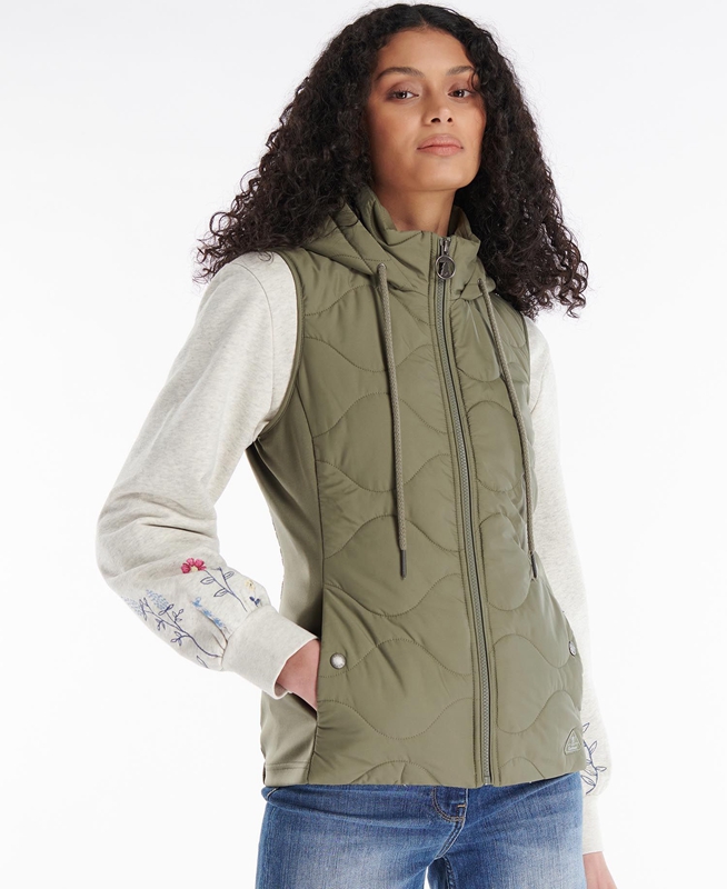 Barbour Thrift Quilted Women\'s Sweatshirts Olive | 759018-JPF
