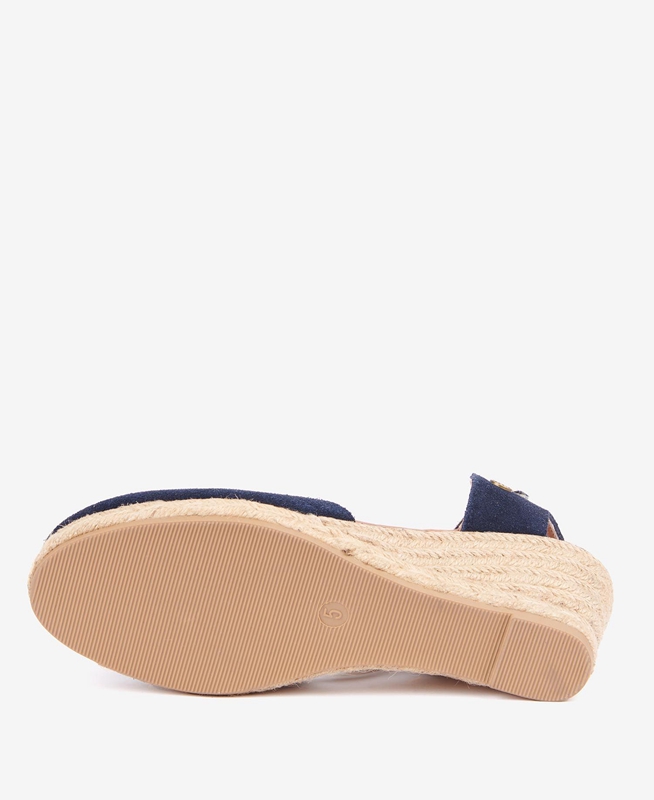Barbour Whitney Wedge Women's Sandals Blue | 541960-XPZ