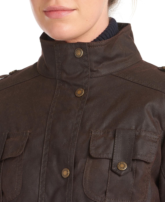 Barbour Winter Defence Women's Waxed Jackets Brown | 398567-BGT