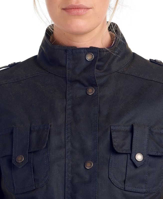 Barbour Winter Defence Women's Waxed Jackets Blue | 762108-LOX