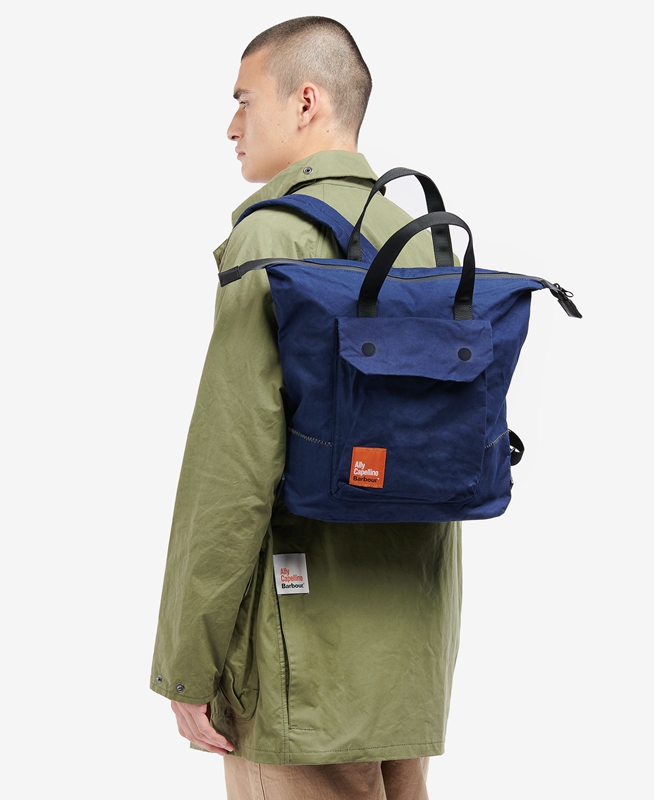 Barbour x Ally Capellino Ben Backpack Women's Bags Blue | 162504-ZSW