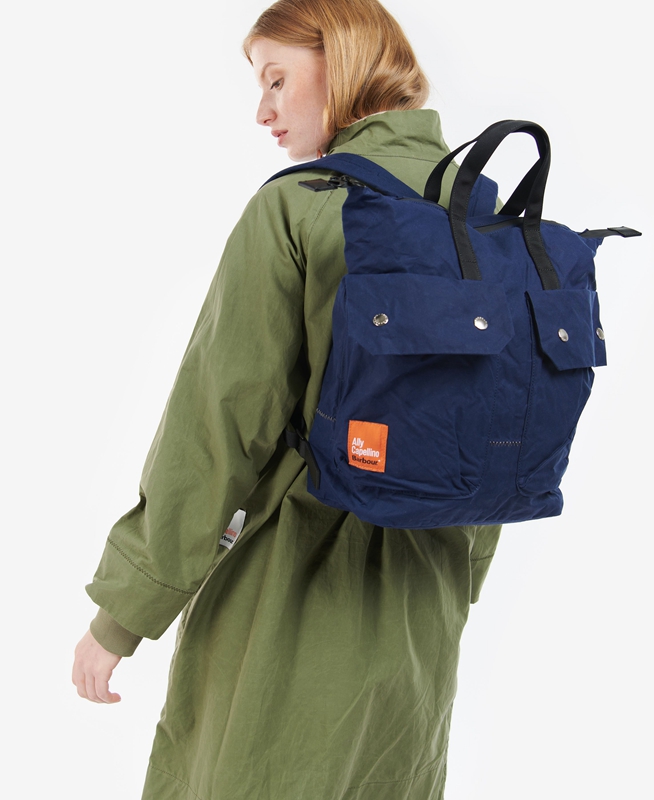 Barbour x Ally Capellino Ben Backpack Women's Bags Blue | 162504-ZSW