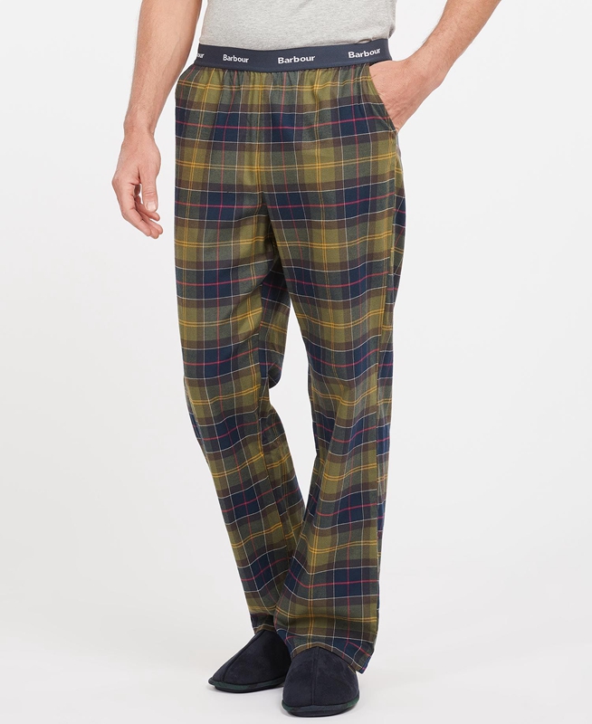 Barbour Hose Glenn Tartan Men's Pants Olive | 537681-SXL